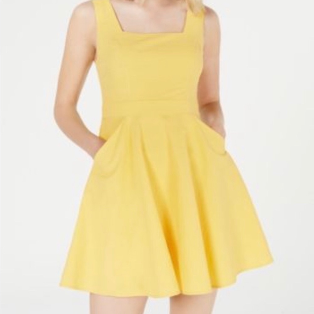 City Studio Yellow Cotton Mini Dress NWT